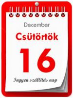 Ingyen Szállítás Nap - December 16 Csütörtök!