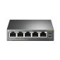 TP-LINK Switch 5x1000Mbps asztali fémházas (4 port PoE 802.3 af 58 watt)