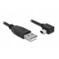 Delock USB A -> USB mini B M/M adatkábel 0.5m 90°-os fekete