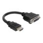 KÁBEL ÁTALAKÍTÓ Delock 65327 HDMI apa - DVI 24+1pin anya - 20 cm