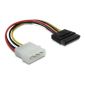 KAB Delock 60100 SATA HDD egyenes - 4pin apa Molex hálózati kábel - 0,1m