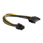 KAB Delock 82924 SATA táp 15pin > 6pin PCI Express kábel - 0,2m