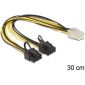 KAB Delock 83433 PCI Express táp 6pin anya/2 x 8pin apa kábel - 0,3m
