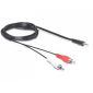 KAB Delock 84000 DC jack 3,5mm apa > 2x RCA apa audio kábel - 1,5m