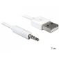KAB Delock 83182 USB-A apa > sztereo jack 3,5mm apa 4pin IPod Shuffle kábel - 1m