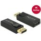 ADA Delock 65573 Displayport 1.2 dugós csatl. - HDMI csatlakozóhüvely 4K aktív - Fekete