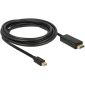 DELOCK kábel mini Displayport 1.2 male to HDMI male 4K, 2m, fekete