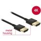 DELOCK kábel HDMI male/male összekötő 3D 4K Slim Premium, 2m
