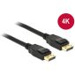 DELOCK kábel Displayport 1.2 male/male összekötő 4K, 2m, fekete